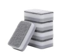 5/30 Pezzi Di Spugna Bifacciale For La Casa, Grigia, Resistente Allo Sporco, For Pulire Le Macchie Della Cucina(5pcs)