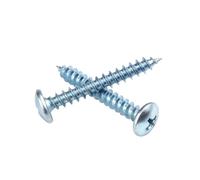 5-30pcs M3/M4/M5/M6 Viti per legno autoaggancianti con testa a fungo a fessura incrociata in acciaio al carbonio zincato blu, M4x20mm