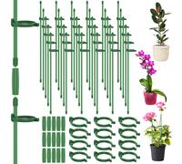 5/30Pz Supporti Regolabili Per Piante Con Paletti E Clip Anelli NUOVO