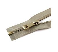 5# 35/45/55/65/75/85cm Chiusura automatica con chiusura a cerniera in metallo dorato Uso per vestiti Scarpe Tasca Indumento, Cachi, 75cm