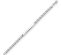 5,4 mm Bracciale Id con Catena Occhio di Tigre in Argento 925 rodiato 19 cm