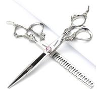 5,5/6/7/8 pollici set per parrucchieri professionali, forbici per taglio di capelli in acciaio inossidabile per il salone domestico, forbici per parrucchiere (7 pollici 2pc-A)