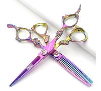 5,5 pollici 6 pollici viola parrucchiere forbici professionali da parrucchiere Barber hand-cutting e sfoltire