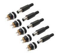 5.5 X 2.1mm DC Connettori 12V 5.5 * 2.1mm DC Alimentazione Spina Maschio Presa Femmina Jack Dado Connettore Adattatore Montaggio A Pannello(10Pair)