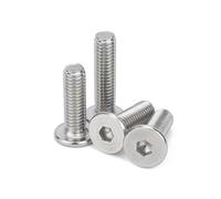 5~50 pezzi in acciaio inossidabile 304 zincato nero con esagono incassato, vite a testa piatta sottile(Silver,M6x16mm)