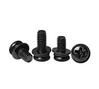 5-50 pezzi M2 M3 M4 M5 M6 M8 Viti a testa tonda zincate nere con rondelle piatte, rondelle elastiche, viti a testa cilindrica, tre combinazioni(8mm,M5 (10Pcs))
