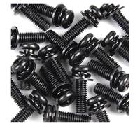 5-50 pezzi M2 M3 M4 M5 M6 M8 Viti a testa tonda zincate nere con rondelle piatte, rondelle elastiche, viti a testa cilindrica, tre combinazioni(10mm,M4 (20Pcs))
