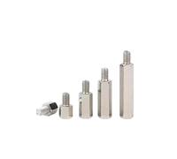 5-50 pezzi M3 M4 Prigioniero nichelato Colonna a testa singola interna ed esterna Connessione esagonale in rame di isolamento Vite prigioniera(M4x7x6 (20PCS))