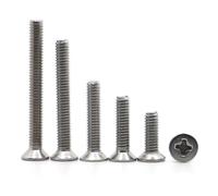 5-50 pz M1 .2 .4 .6 M2 .5 M3 M4 M5 M6 M8 2-70 304 In acciaio inox Croce Piatta testa svasata Vite Bullone(4mm,M1.6 50pcs)