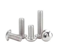 5-50 Pz M2 M3 M4 M5 M6 M8 M10 Viti A Testa Esagonale A Bottone In Acciaio Inox ISO7380(50mm,M4 (20pcs))