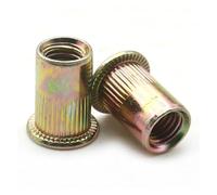 5-50 pz M3 M4 M5 M6 M8 M10 M12 Dado Rivetto Cieco Rivnut Inserti Filettati Zincati Gialli for Pannelli Alloggiamenti(M4 X50pcs)