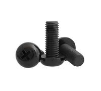 5-50pcs M2/M2.5/M3/M4/M5/M6/M8 Viti con testa rotonda a fessura incrociata tipo-PA in nylon nero, M4x25mm