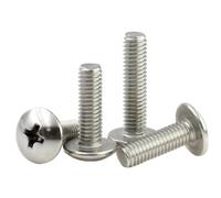 5-50Pcs M2-M8 A2-70 304 Stainless Steel Flat Head Large Round Cross Screw Bolt 3-80mm Length(8mm,M2.5 (50pcs))