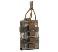 5.56 MOLLE Single Pouch with 4 Round Shotgun Shell Holder Insert, Lightweight Tactical Nylon Ammo Storage Adapter(MC,1 Pack)