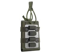 5.56 MOLLE Single Pouch with 4 Round Shotgun Shell Holder Insert, Lightweight Tactical Nylon Ammo Storage Adapter(Green,1 Pack)