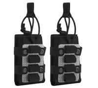 5.56 MOLLE Single Pouch with 4 Round Shotgun Shell Holder Insert, Lightweight Tactical Nylon Ammo Storage Adapter(Black,2 Pack)