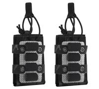 5.56 MOLLE Single Pouch with 4 Round Shotgun Shell Holder Insert, Lightweight Tactical Nylon Ammo Storage Adapter(BMC,2 Pack)