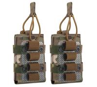 5.56 MOLLE Single Pouch with 4 Round Shotgun Shell Holder Insert, Lightweight Tactical Nylon Ammo Storage Adapter(MC,2 Pack)