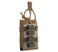 5.56 MOLLE Single Pouch with 4 Round Shotgun Shell Holder Insert, Lightweight Tactical Nylon Ammo Storage Adapter(Brown,1 Pack)
