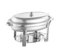 5.5L/1.45Gal Stainless Steel Chafing Dish Buffet Set,with Side Handle And Rolltop Cover,Food Warmer Chafer,Countertop Catering Chafer,Oval Golden Dining Stove
