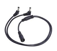 5.5mm X 2.1mm 1 Female to 2 Male DC Power Extension Cable 90 Degree Right Angle Plug Jack Extension Cord