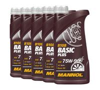 5 (5x1) Litri MANNOL SAE 75W-90 Basic Plus Olio Per Trasmissione API GL4+