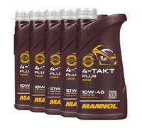 5 (5x1) Litro Mannol 10W-40 4-Takt Plus Olio Moto Jaso MA2