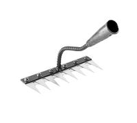 5/6/7/8 Teeth Carbon Steel Garden Weeding, Iron Weeding Rake 2.0, Iron Rake for Dethatching, Gardening and Backyard Lawn Loosening, (8 Teeth)