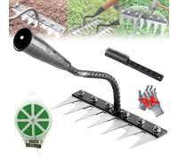 5/6/7/8 Teeth Carbon Steel Garden Weeding Rake, Ironrake 2.0, Heavy Duty Iron Weeding Rake for Efficient Gardening, Dethatching & Lawn Loosening, 2025 New Multifunctional Metal Backyard & Garden Tool