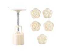 5/6 pezzi/set Stampo per mooncake a forma di fiore, stampo da forno, strumenti a pressione manuale per la decorazione dei dolci a forma di luna, modello a pressione manuale per torte ai fagioli mung
