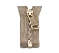 5# 60/70/80/90/100/120/150cm Chiusura automatica con cerniera in metallo dorato per cucire vestiti Cerniera, Cachi, 90cm