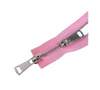 5# 60/70/80/90/100/120/150cm Doppi cursori Chiusura automatica con cerniera in metallo Cerniera per giacca, Rosa, 70cm
