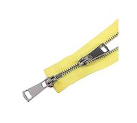 5# 60/70/80/90/100/120/150cm Doppi cursori Chiusura automatica con cerniera in metallo Cerniera per giacca, Giallo, 70cm