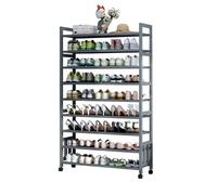 5/7/9 Ripiani Scarpiera con 4 Ruote, Bambù Scaffale Porta Scarpe Scaffale Portascarpe Organizzatore Scarpe Regolabile per Corridoio Armadio Entrata, Contenere 20-50 paia di Scarpe e Stivali(Color:9T
