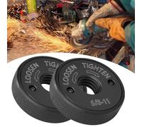 5/8-11 Angle Grinder Flange Nut, Alloy Steel Non Slip Self Locking Grinder Pressure Plate 48.5mm Diameter, Quickly Change The Angle Grinders Self Locking Nut with Texture Base (2pcs)