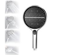5.9" High-Pressure Handheld Shower Head with 4 Spray Modes, Upgrade High-End Pressurized Large Panel Shower Head Set, Adjustable Bracket Hose Self-Cleaning Silicone Showers Nozzles