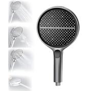 5.9" High-Pressure Handheld Shower Head with 4 Spray Modes, Upgrade High-End Pressurized Large Panel Shower Head Set, Adjustable Bracket Hose Self-Cleaning Silicone Showers Nozzles