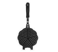 5.9in Waffle Maker Pan, Mini Stovetop Waffle Skillet, Multi Cavity Aluminum Alloy and Plastic Waffle Maker for Waffles Sandwich Toaster with Portable Design for Home Camping Picnic