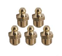 5 accessori di montaggio per grasso idraulico diritto in ottone, filettatura M10 x 1 mm, compatibile con macchinari industriali e sistemi di lubrificazione dei cuscinetti