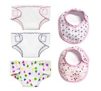 5 accessori per bambole Pannolini Pannolini per bambole Set di bavaglini Set di alimentazione per bambole da 14-18 pollici Può resistere a lavaggi multipli, riutilizzabile per usi multipli