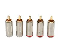 5 adaptadores de enchufe macho, adaptador universal de cable de audio con carcasa de metal para estéreo de automóvil y KTV en el hogar, conector de alta resistencia y resistente