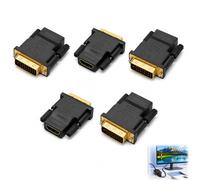 5 adattatori da DVI a HDMI, adattatore da HDMI a DVI bidirezionale, DVI-D Dual Link maschio femmina, convertitore 1080P HD 60Hz, contatti dorati, monitor PC, TV, proiettore, scheda grafica, display
