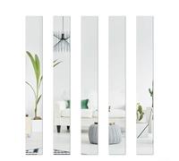 5 adesivi a specchio in acrilico da 20 cm, 10 pezzi per decorazione da parete, perfetti per espandere lo spazio visivo in salotti e uffici (argento)