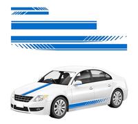 5 adesivi a strisce per cofano dell'auto, adesivi da corsa per lato carrozzeria, autoadesivi per auto con tergivetri, decalcomania universale modificata per veicoli, gonna, cofano, paraurti (blu)