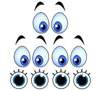 5 Adesivi Decorativi con Grandi Occhi, Creativi e Impermeabili per Occhi di Cartoni Animati