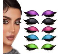 5 adesivi per ciglia Lazy Eyeshadow, trucco occhi colorato 3D 2 in 1 naturale, impermeabile e riutilizzabile per una serata glamour