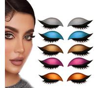 5 adesivi per ciglia Lazy Eyeshadow, trucco occhi colorato 3D 2 in 1 naturale, impermeabile e riutilizzabile per una serata glamour