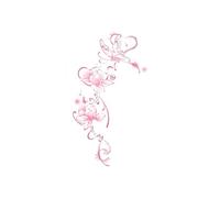 5 Adesivi Per Tatuaggi A Forma Di Farfalla Rosa, Loto E Ninfea Per La Schiena