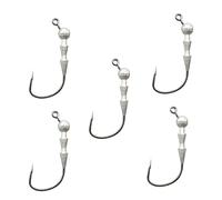5 ami da pesca con testa di piombo Midosto, monoblocco, in metallo pressofuso, invisibile, con testa a micro-piombo, esche da pesca, esche da pesca, esche da pesca