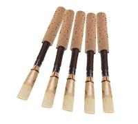 5 ance per oboe, in sughero, durezza media, con contenitore in plastica, colore: marrone